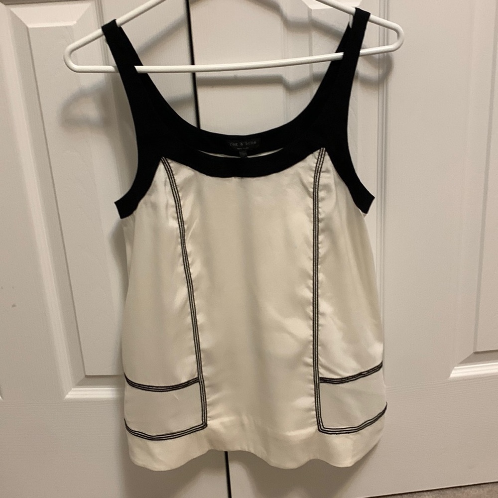 Rag and Bone white with black detail top